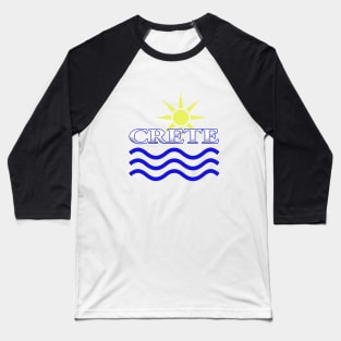 CRETE-Sun Water+Text Baseball T-Shirt